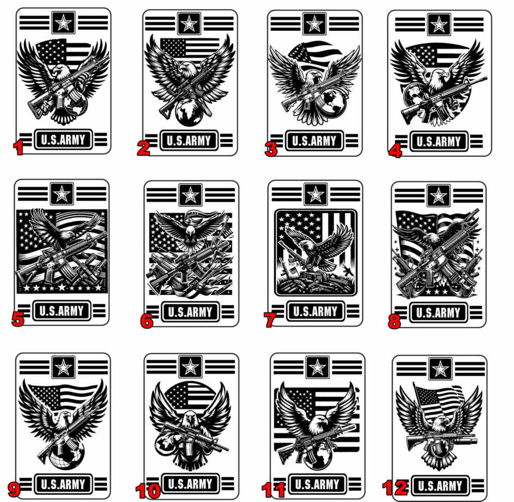Card Holder Wallet RFID US Army Eagle Flag Gift St Steel Case Floral Mono-img-1