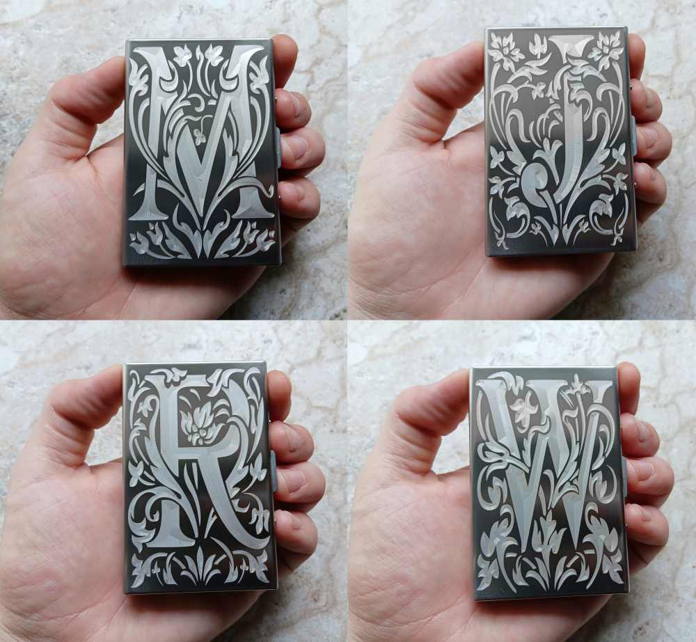 Card Holder Wallet RFID US Army Eagle Flag Gift St Steel Case Floral Mono-img-3