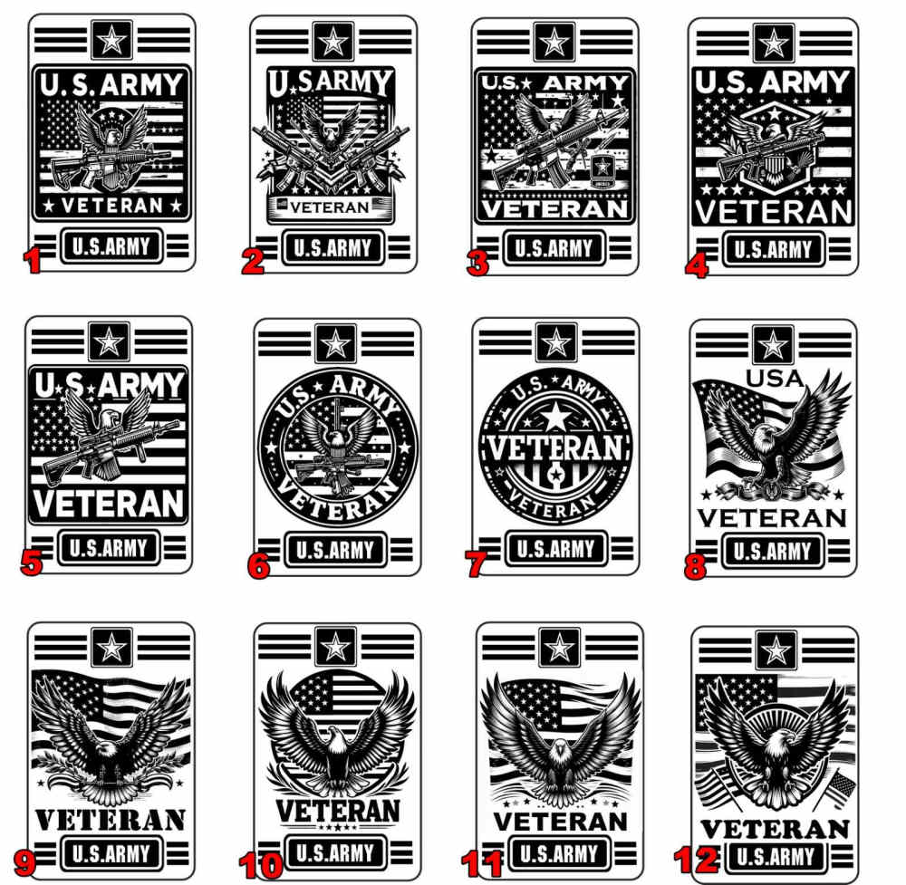 Card Holder Wallet RFID US Veteran Army Gift St Steel Case Floral Monogram-img-1