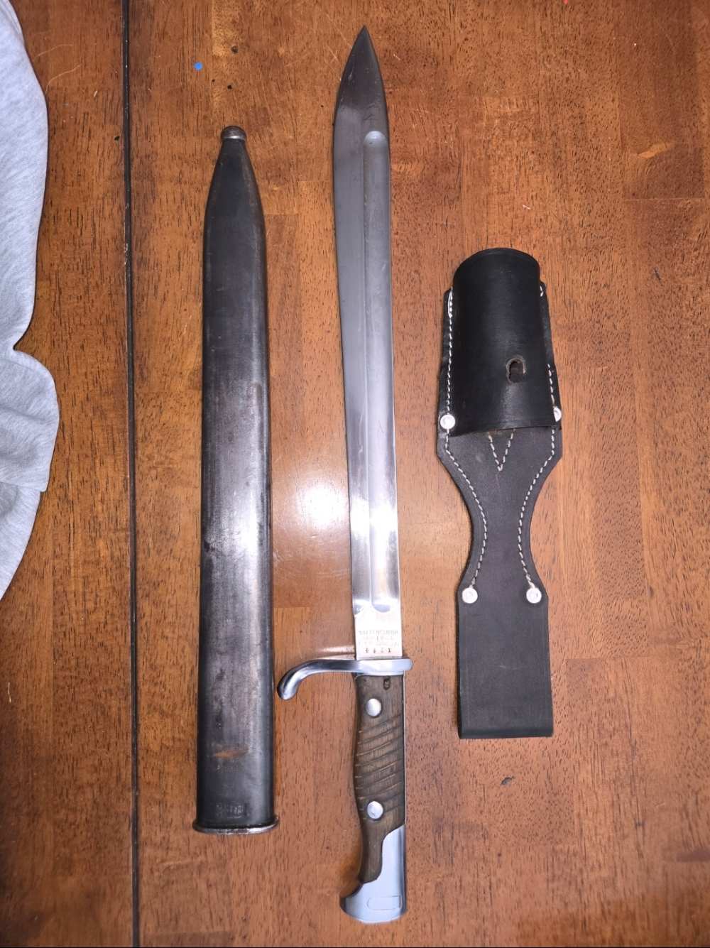 Ww1 german bayonet 98/05 butcher blade matching numbers scabbard orberndorf-img-0