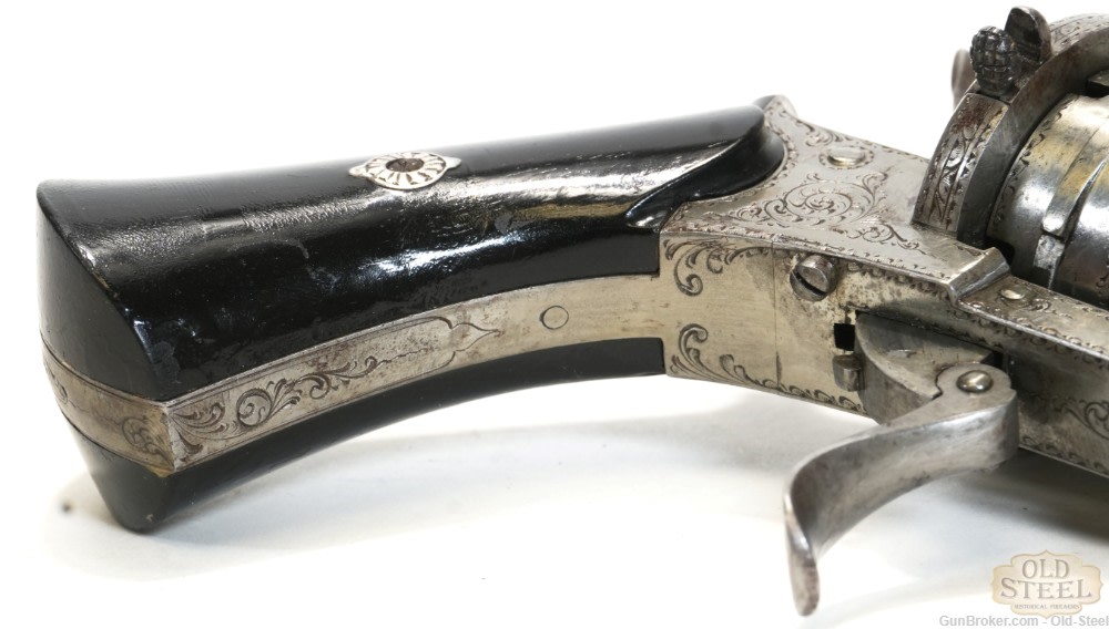 Faure Le Page 9mm Pinfire 6-Shot Revolver Folding Trigger Engraved Antique-img-11
