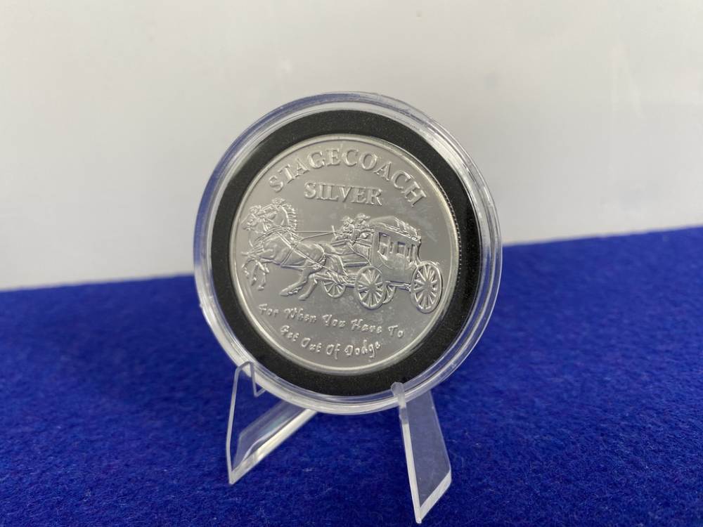 *Stagecoach* Fractional SILVER Round *1 Troy Ounce *VERY DESIRABLE SILVER*-img-0