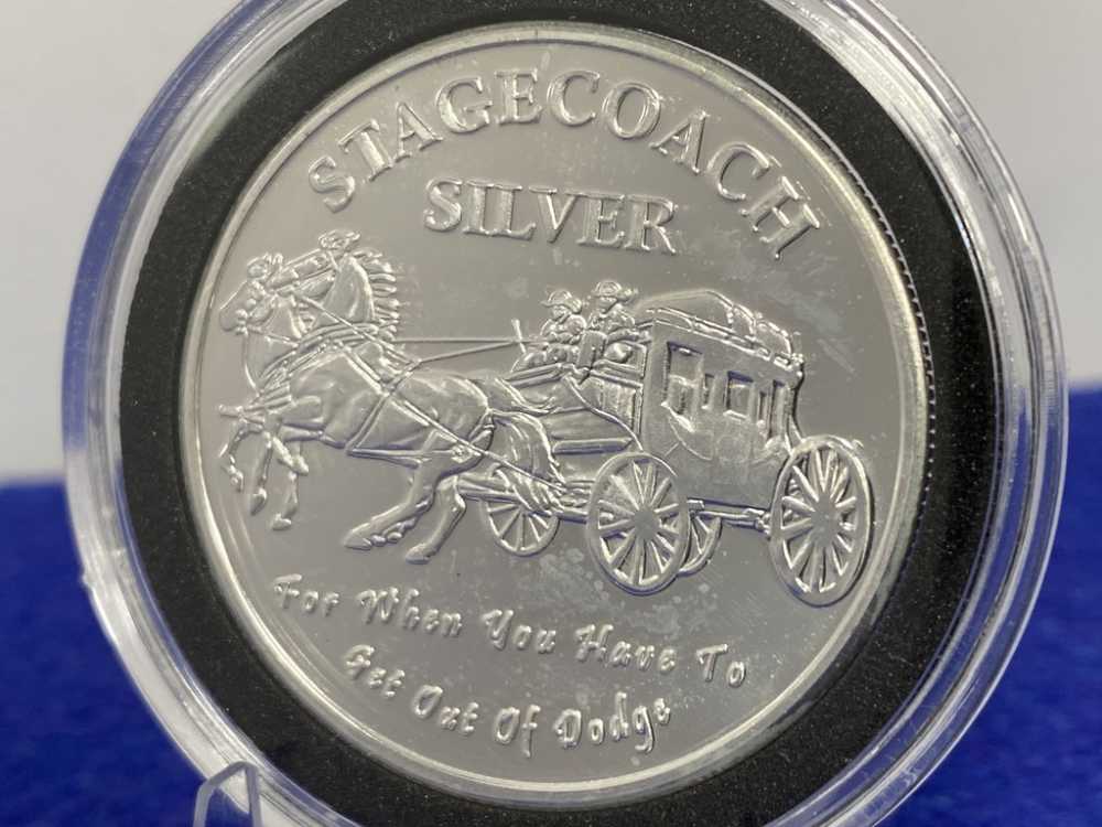 *Stagecoach* Fractional SILVER Round *1 Troy Ounce *VERY DESIRABLE SILVER*-img-3