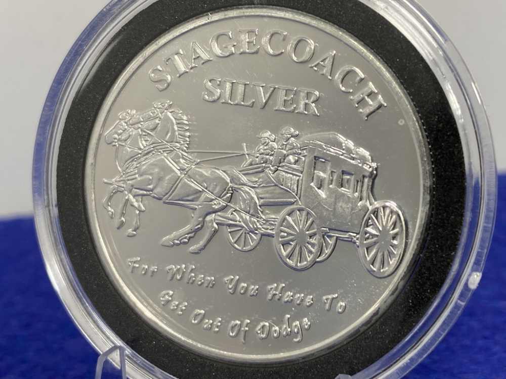 *Stagecoach* Fractional SILVER Round *1 Troy Ounce *VERY DESIRABLE SILVER*-img-3