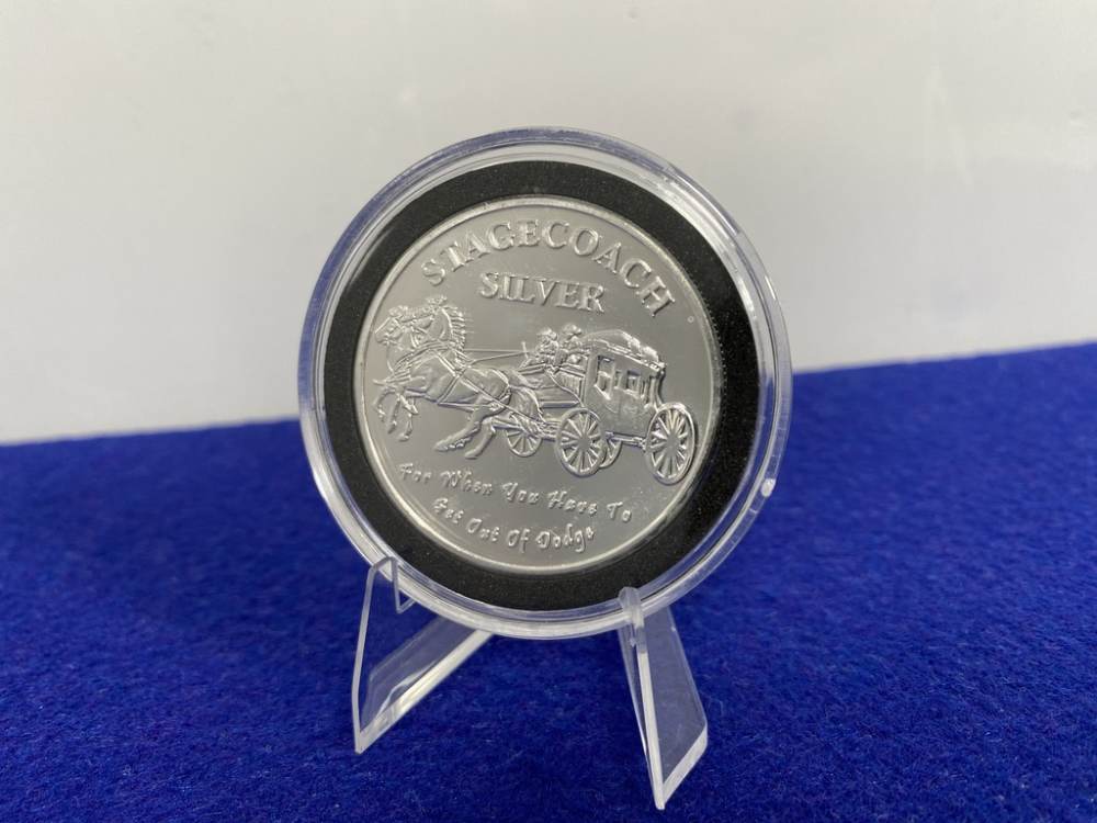 *Stagecoach* Fractional SILVER Round *1 Troy Ounce *VERY DESIRABLE SILVER*-img-0