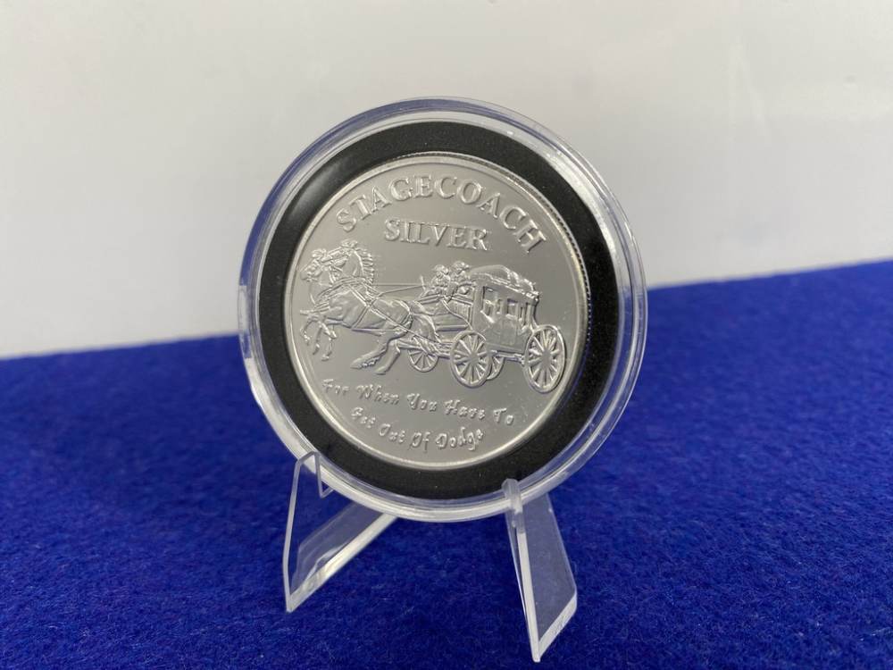 *Stagecoach* Fractional SILVER Round *1 Troy Ounce *VERY DESIRABLE SILVER*-img-6