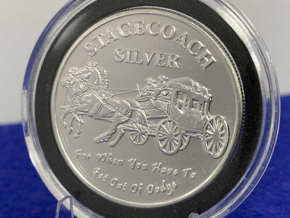 *Stagecoach* Fractional SILVER Round *1 Troy Ounce *VERY DESIRABLE SILVER*-img-3