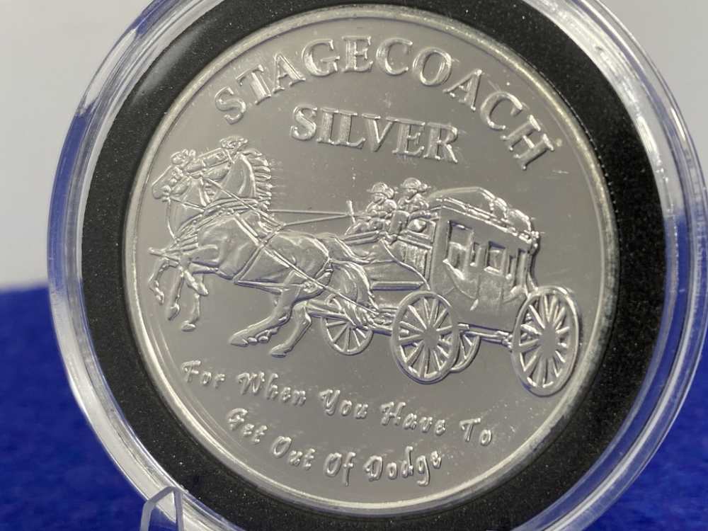 *Stagecoach* Fractional SILVER Round *1 Troy Ounce *VERY DESIRABLE SILVER*-img-3