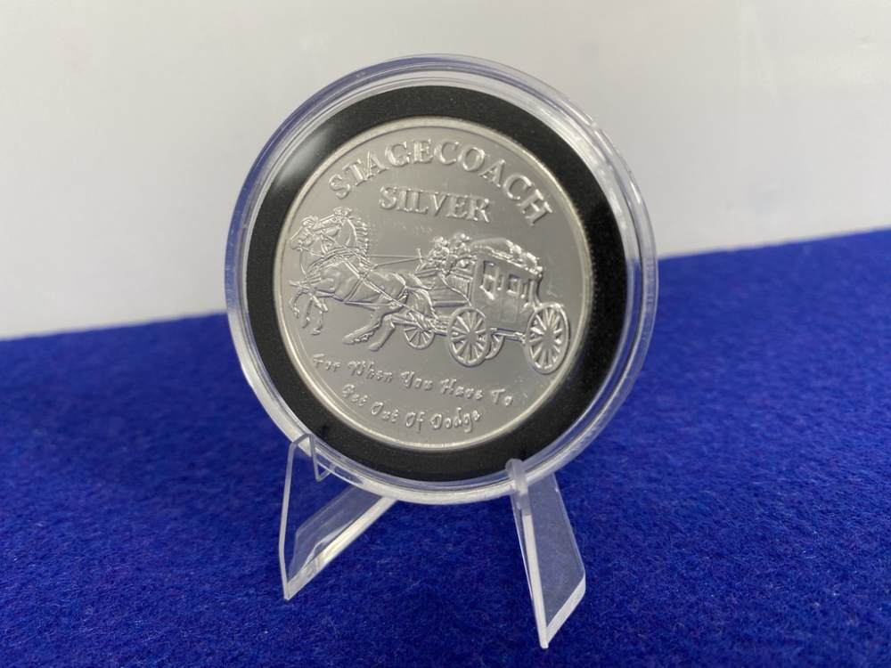 *Stagecoach* Fractional SILVER Round *1 Troy Ounce *VERY DESIRABLE SILVER*-img-6