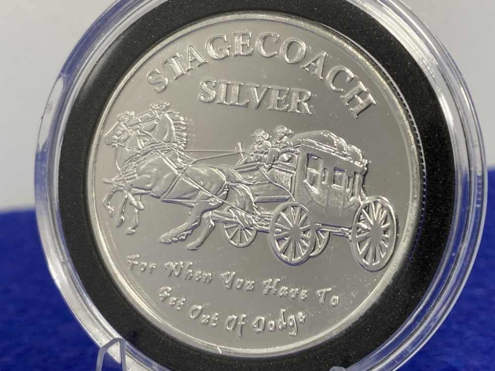 *Stagecoach* Fractional SILVER Round *1 Troy Ounce *VERY DESIRABLE SILVER*-img-3
