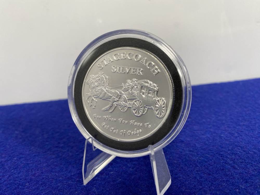 *Stagecoach* Fractional SILVER Round *1 Troy Ounce *VERY DESIRABLE SILVER*-img-0
