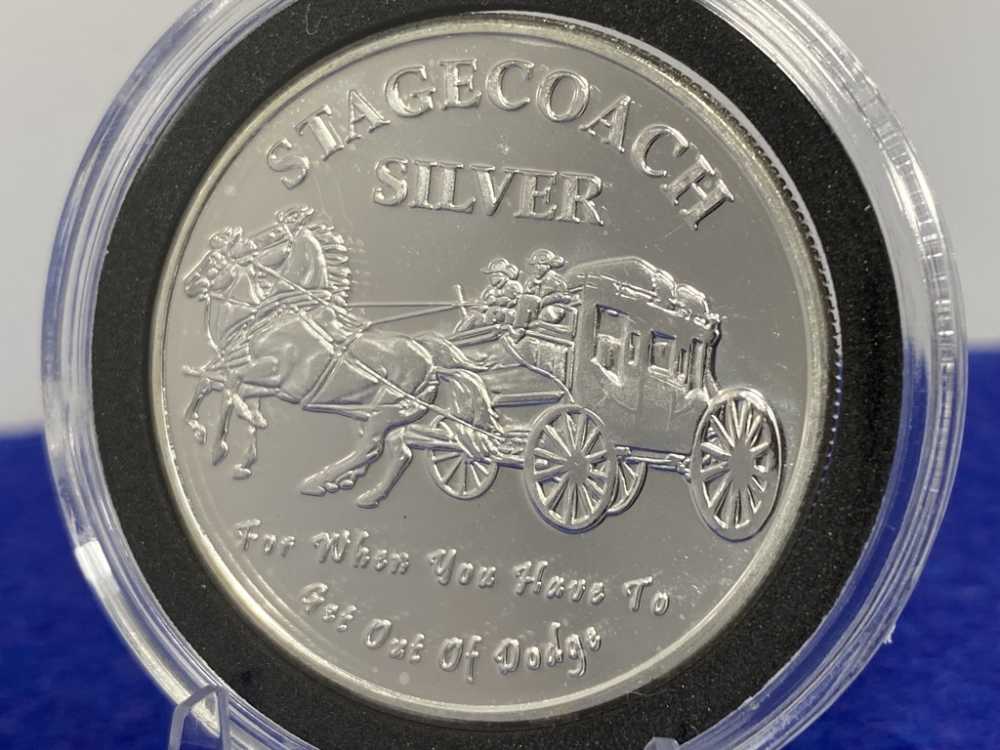 *Stagecoach* Fractional SILVER Round *1 Troy Ounce *VERY DESIRABLE SILVER*-img-3