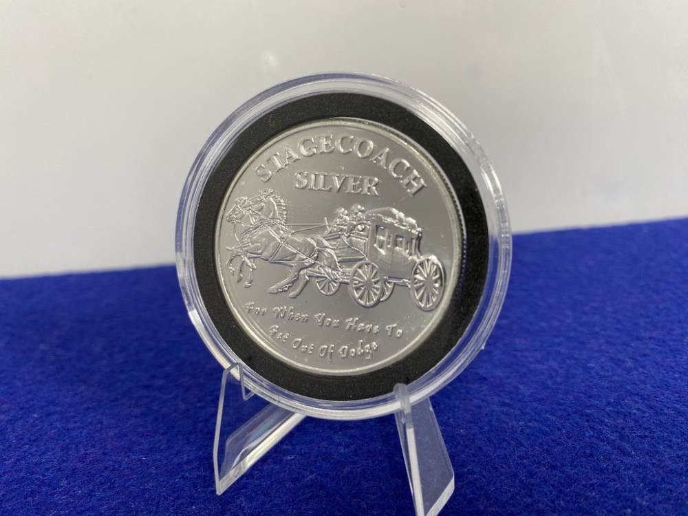 *Stagecoach* Fractional SILVER Round *1 Troy Ounce *VERY DESIRABLE SILVER*-img-6
