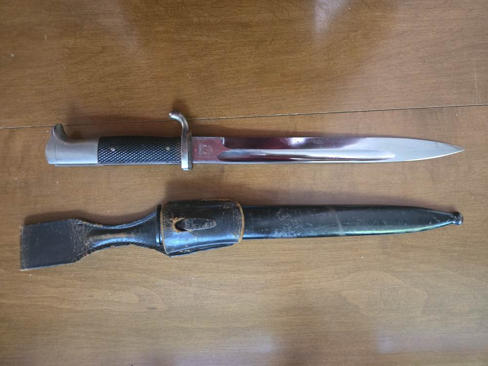 German ww2 fireman dress bayonet alcoso scabbard k98 like new-img-0