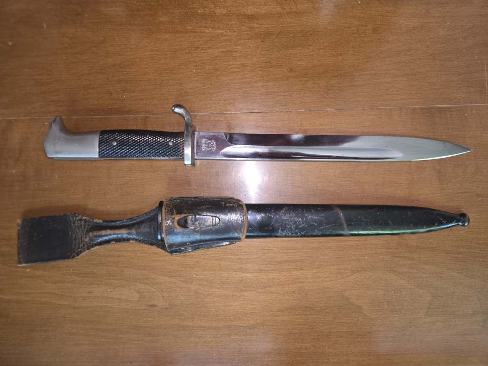 German ww2 fireman dress bayonet alcoso scabbard k98 like new-img-1