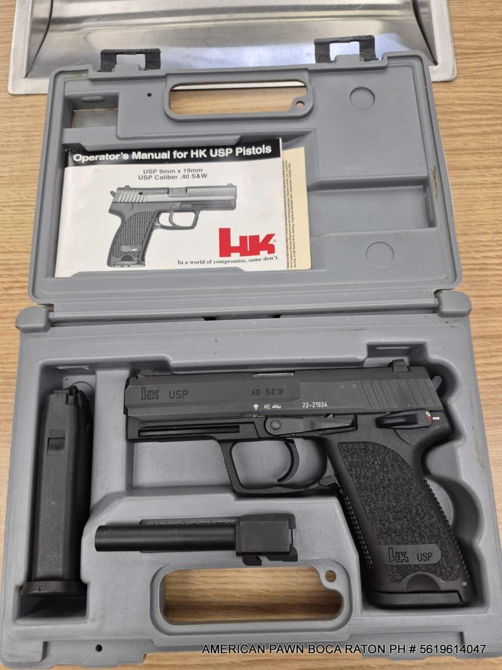 HK USP 40. PLUS 4" 9MM BARREL, GRAY COLOR BOX, 2 13RD MAG'S  -img-0