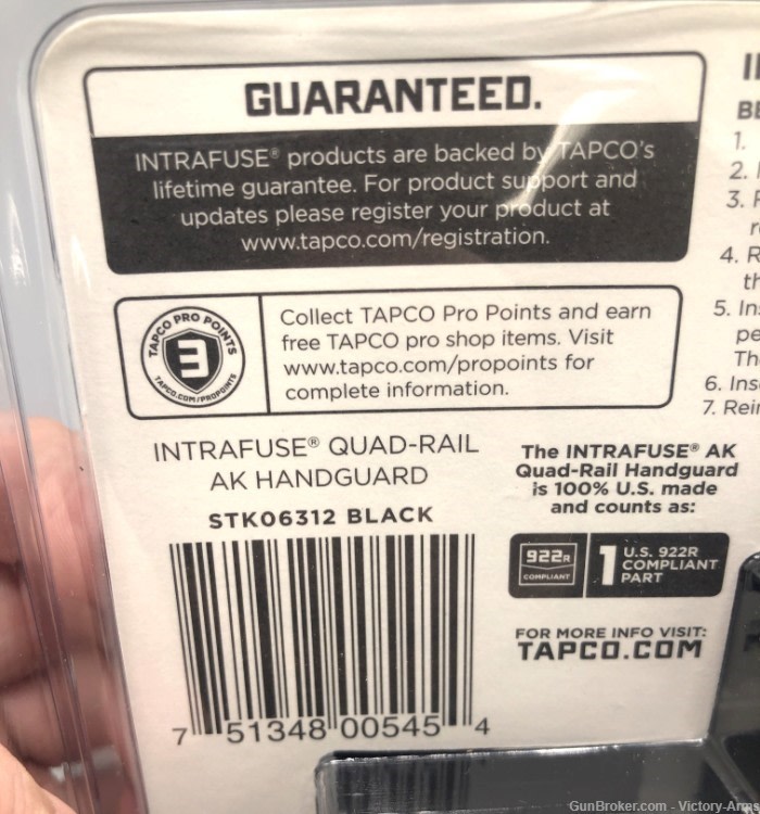 Tapco Intrafuse AK Quad Rail Hand Guard Black STK06312-img-5