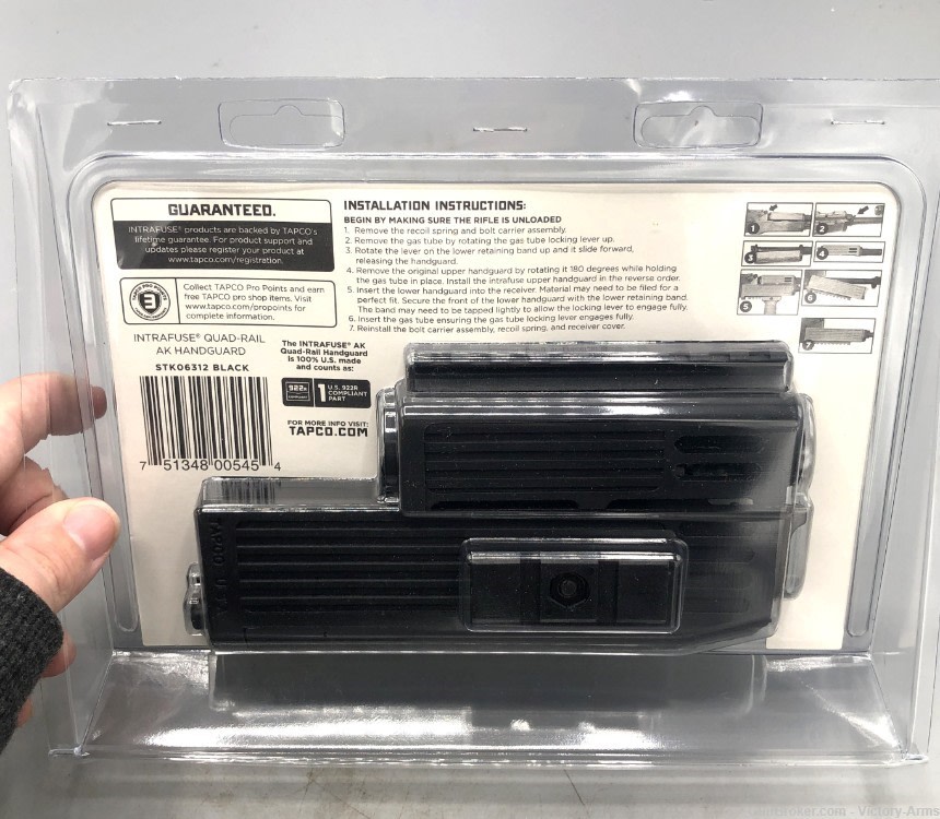 Tapco Intrafuse AK Quad Rail Hand Guard Black STK06312-img-2