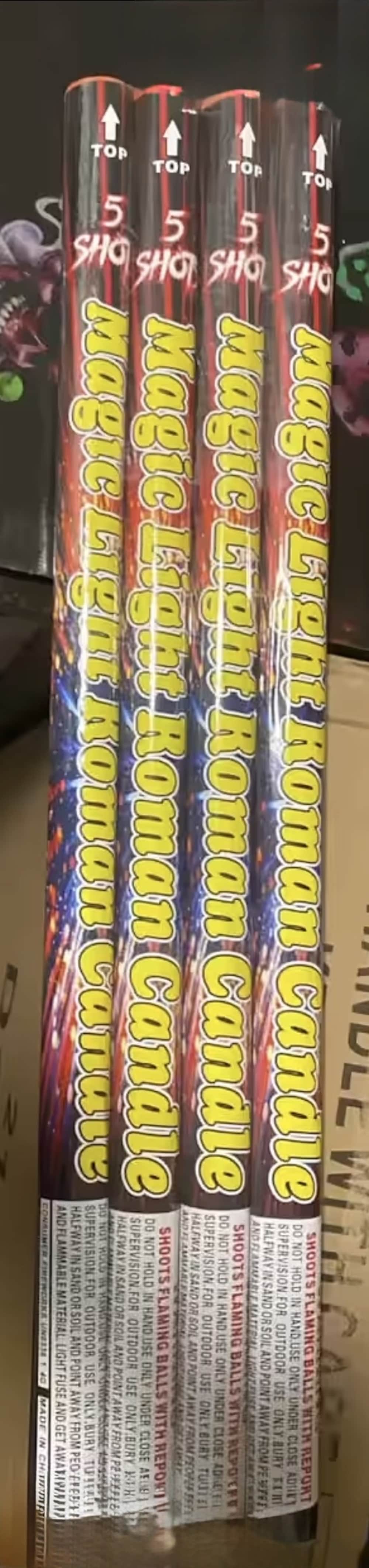 1.0" Roman candle color tail to loud report 4pk, blank noise flash bang-img-2