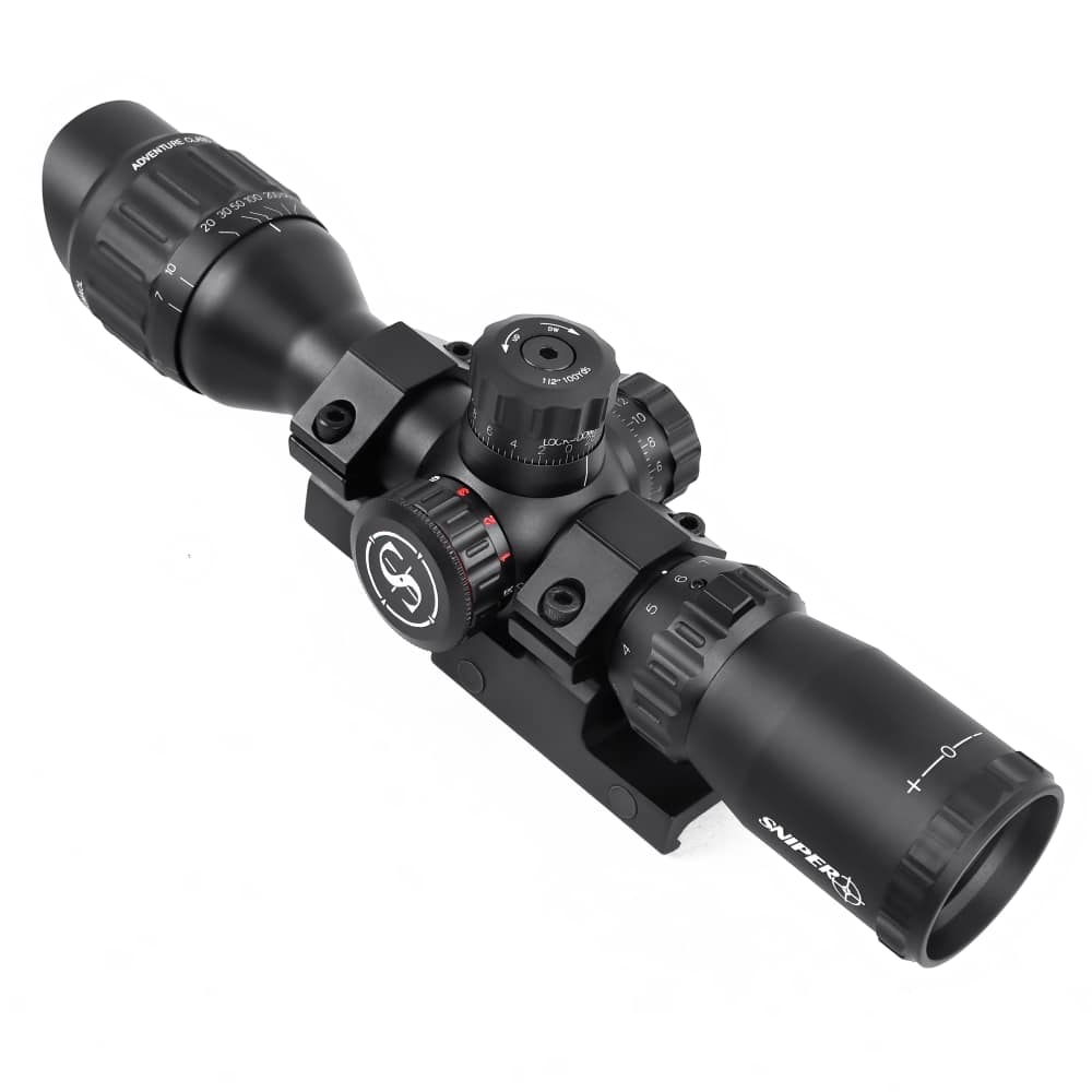 SNIPER 3-12x33 Compact Riflescope Mil-Dot RGB Front AO /w Picatinny Rings-img-2