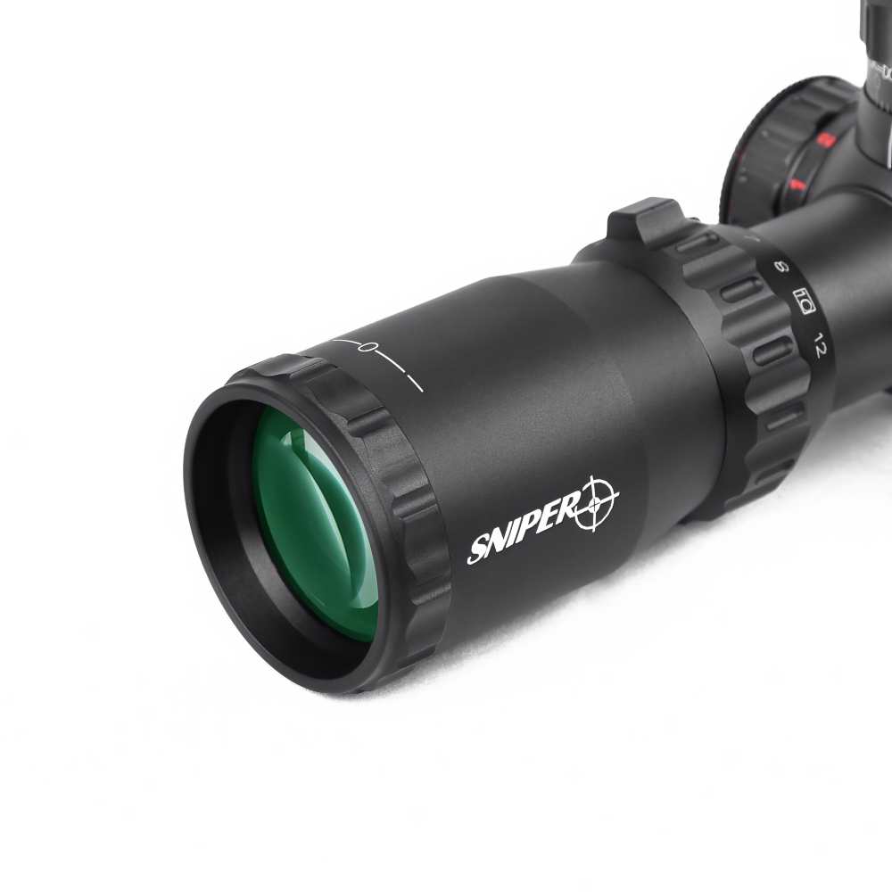 SNIPER 3-12x33 Compact Riflescope Mil-Dot RGB Front AO /w Picatinny Rings-img-8