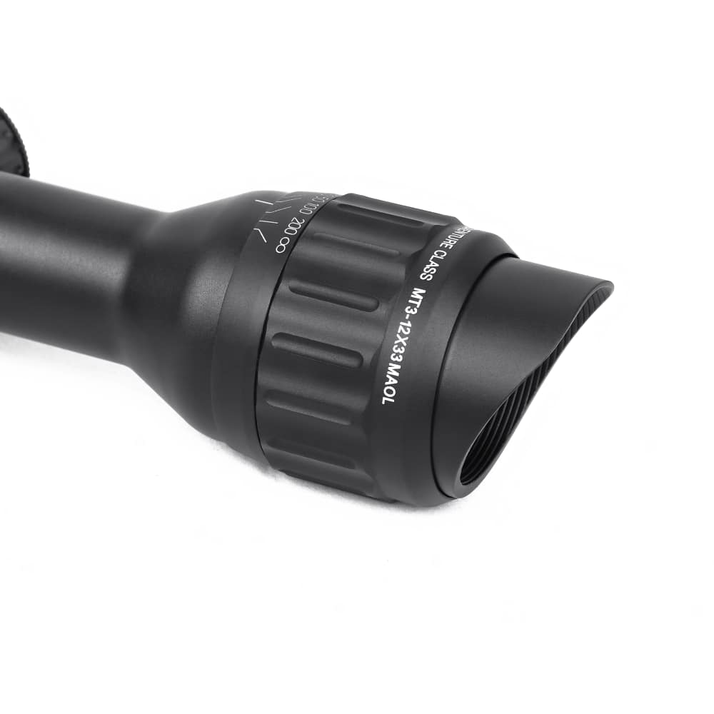 SNIPER 3-12x33 Compact Riflescope Mil-Dot RGB Front AO /w Picatinny Rings-img-6