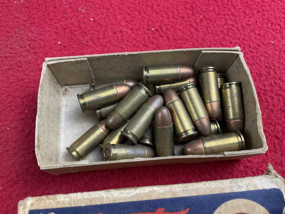 Vintage Western 32 auto ammo part full box 32acp pistol ammunition olin-img-1