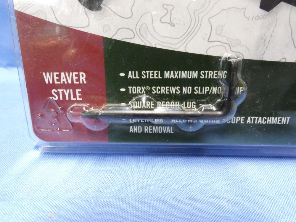1-Set Weaver Grand Slam 1" Extra High-Matte Black Lever-lok rings #49327-img-4