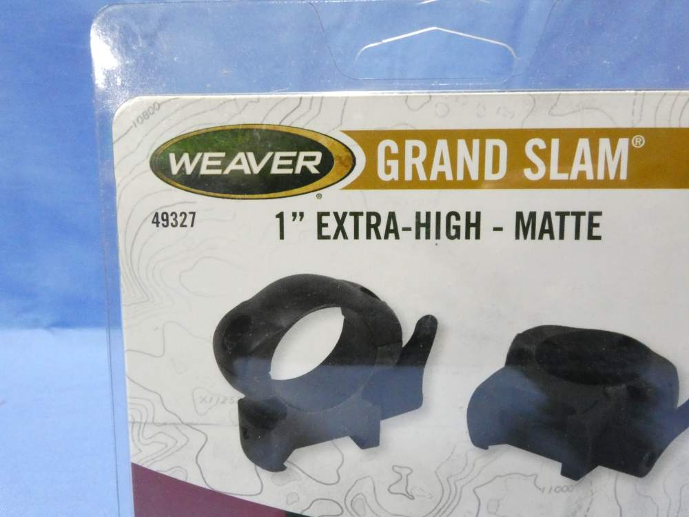 1-Set Weaver Grand Slam 1" Extra High-Matte Black Lever-lok rings #49327-img-5