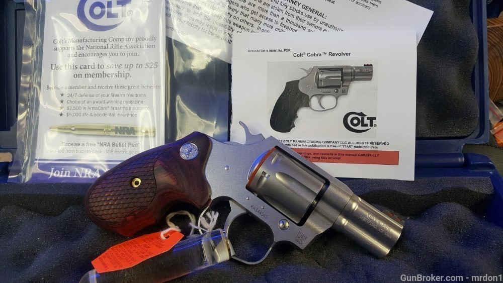 COLT COBRA 38+P 2 INCH MATTE STAINLESS ROSEWOOD GRIPS NIB-img-13