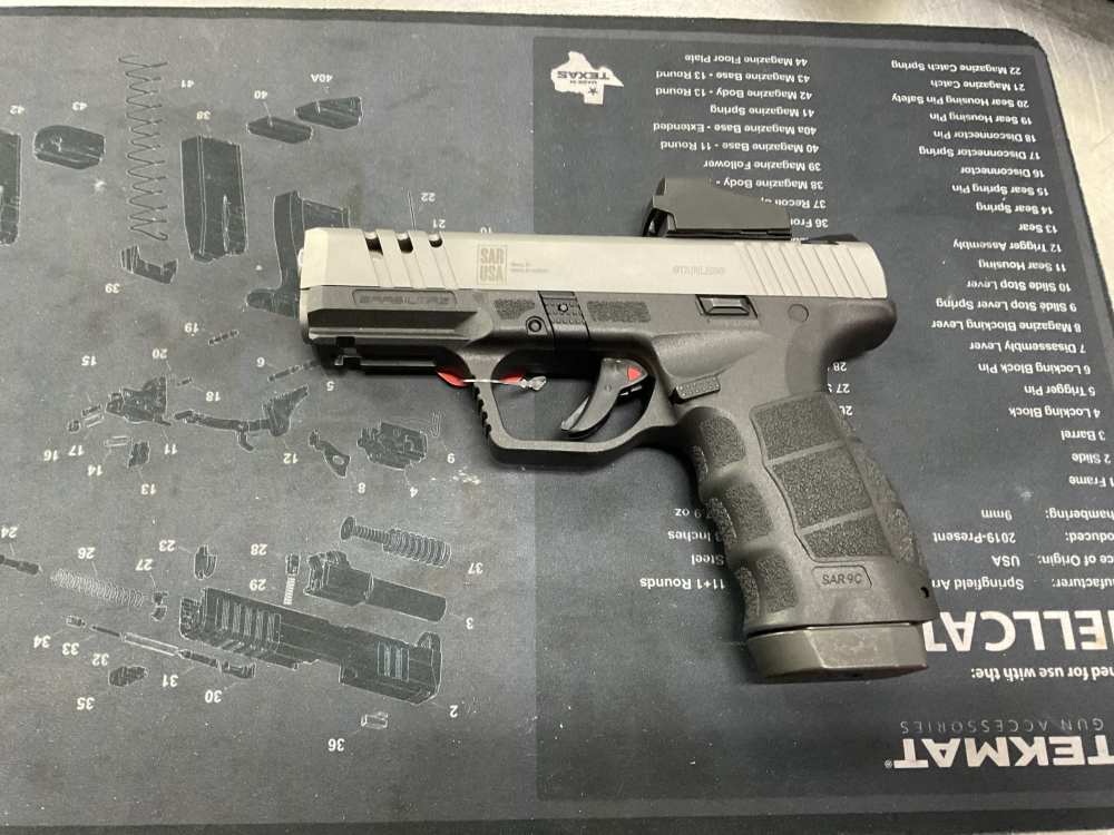 Sarsilmaz SAR9 CX OR W/crimson trace sight 6 moa 9mm 1 magazine -img-1