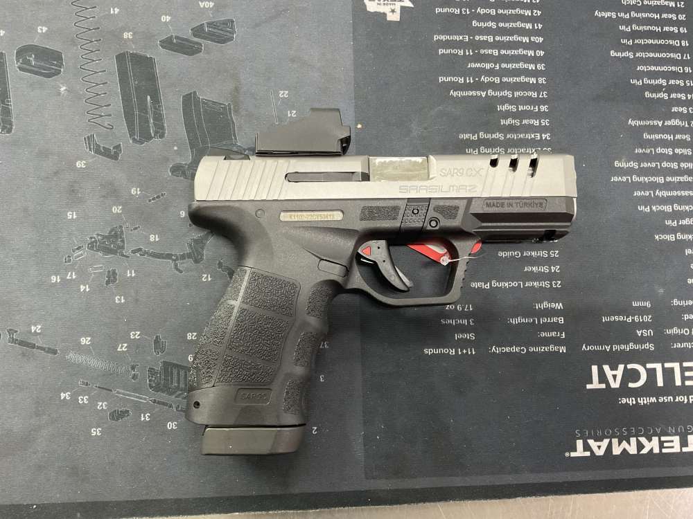 Sarsilmaz SAR9 CX OR W/crimson trace sight 6 moa 9mm 1 magazine -img-3