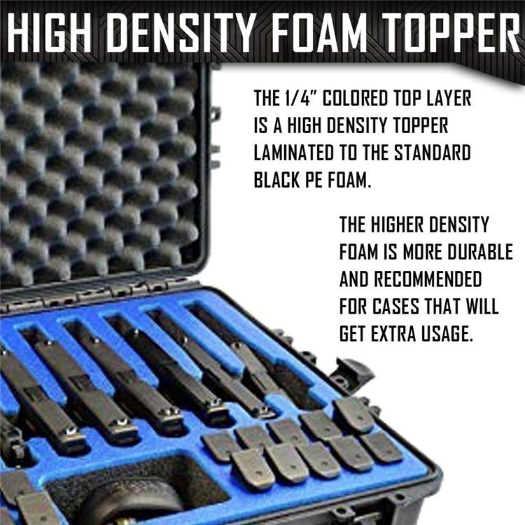 10 Pistol 20 Magazine DORO Wheeled Heavy Duty Case w/ Blue Topguard Foam-img-3