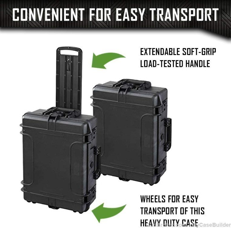 10 Pistol 20 Magazine DORO Wheeled Heavy Duty Case w/ Blue Topguard Foam-img-4