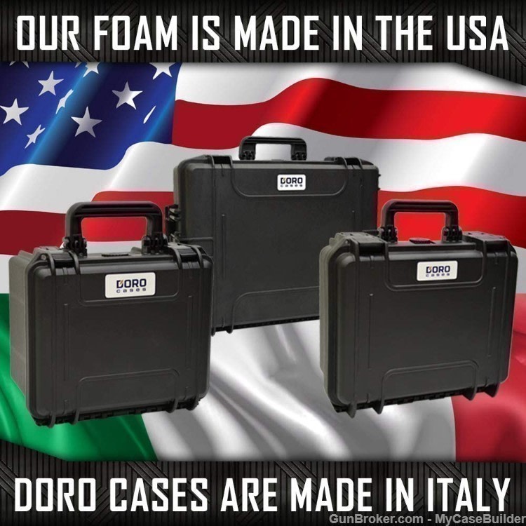 10 Pistol 20 Magazine DORO Wheeled Heavy Duty Case w/ Blue Topguard Foam-img-8