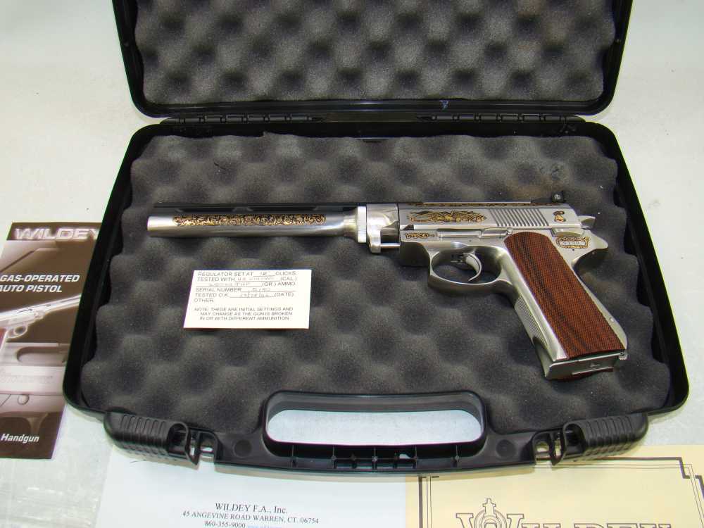 Wildey 45 Win Mag Gold Engraved-Unfired-img-7