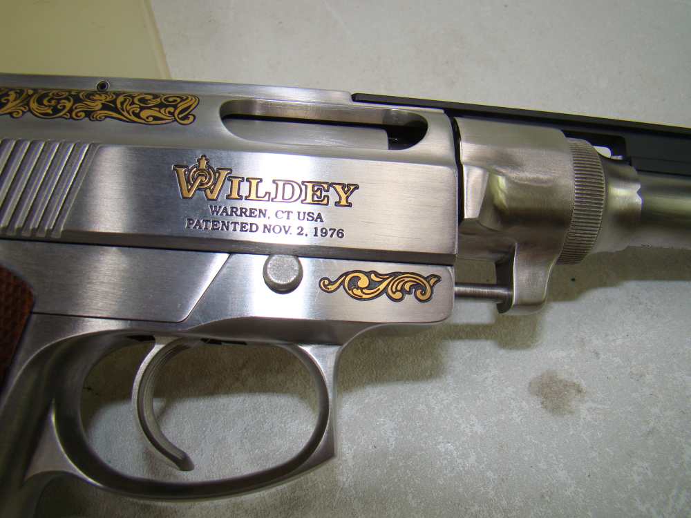 Wildey 45 Win Mag Gold Engraved-Unfired-img-14