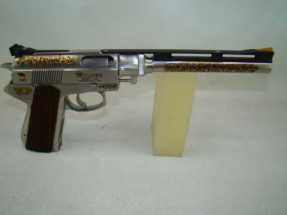 Wildey 45 Win Mag Gold Engraved-Unfired-img-1