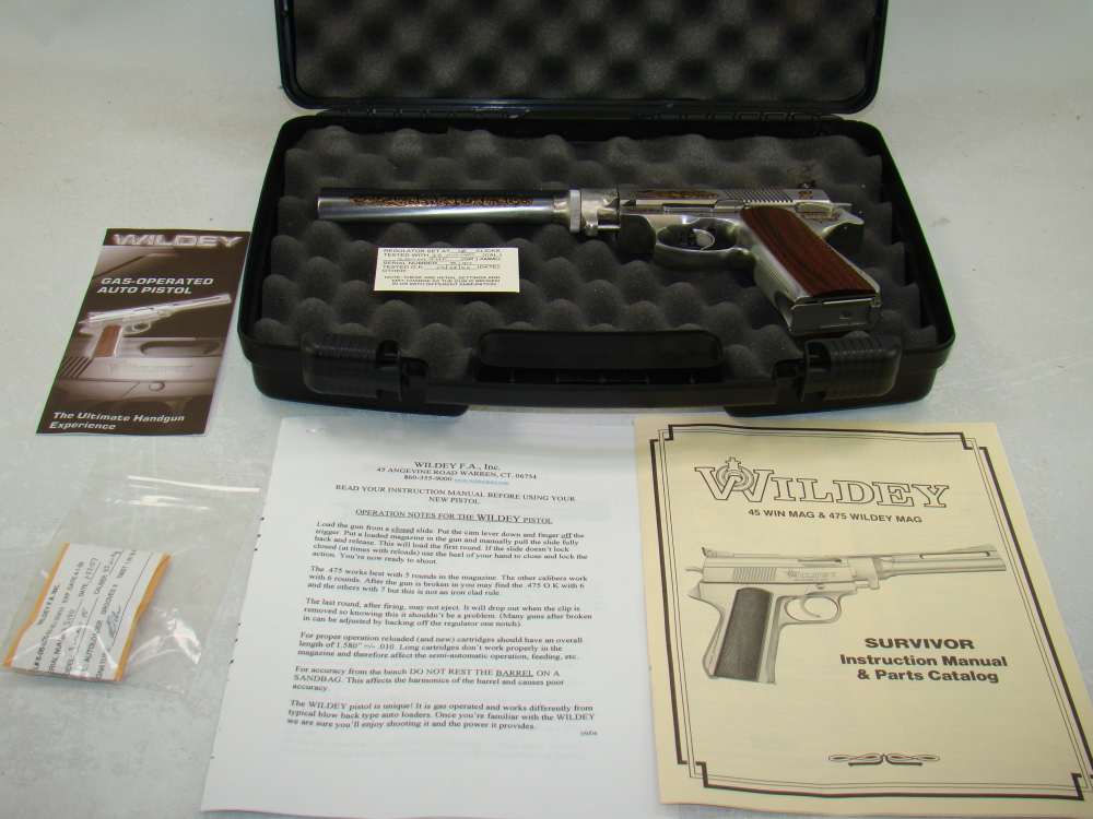 Wildey 45 Win Mag Gold Engraved-Unfired-img-5