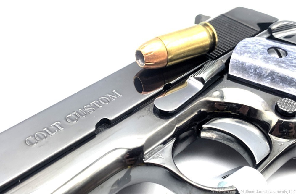 Colt Custom Shop Royal Blue 1911 70 Series Black Pearl Grips W/Medallions-img-0