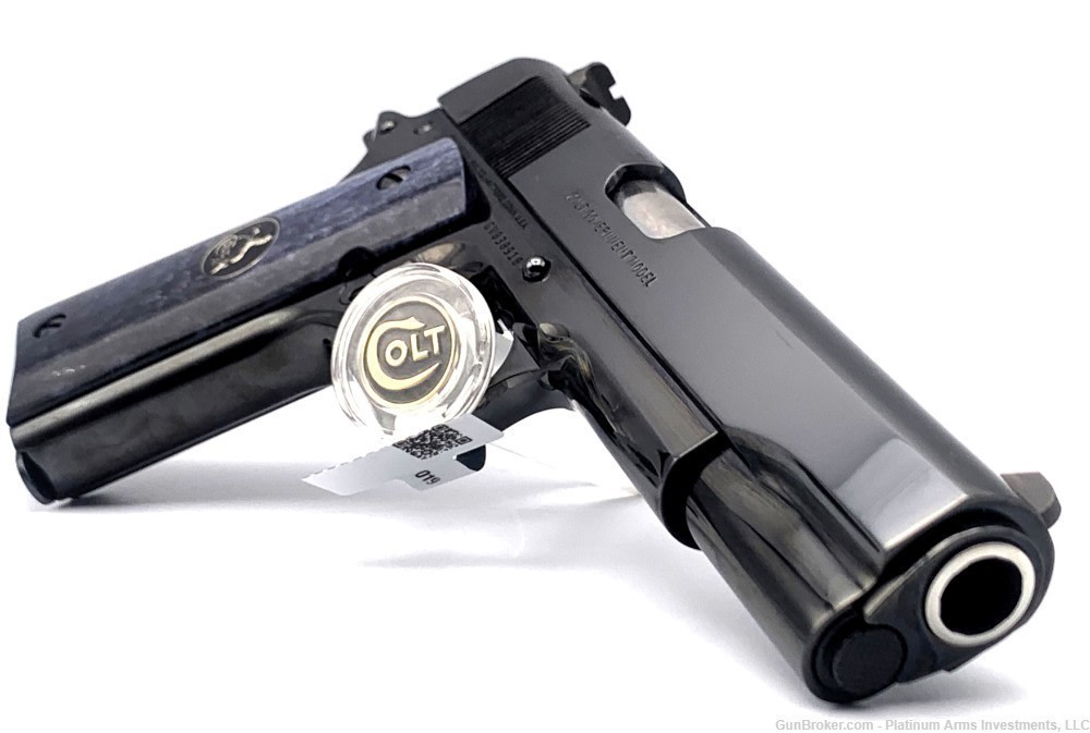 Colt Custom Shop Royal Blue 1911 70 Series Black Pearl Grips W/Medallions-img-4