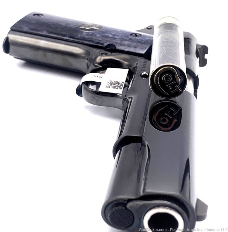 Colt Custom Shop Royal Blue 1911 70 Series Black Pearl Grips W/Medallions-img-2