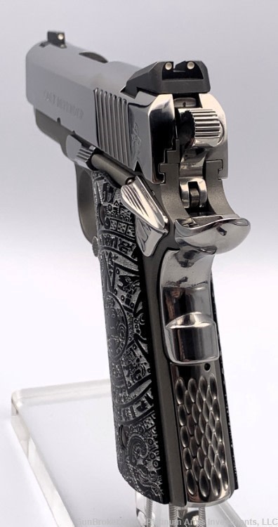 Ultra Rare COLT 1911 Defender 45 ACP 1911 Bright Polished Aztec Knife/Grips-img-5
