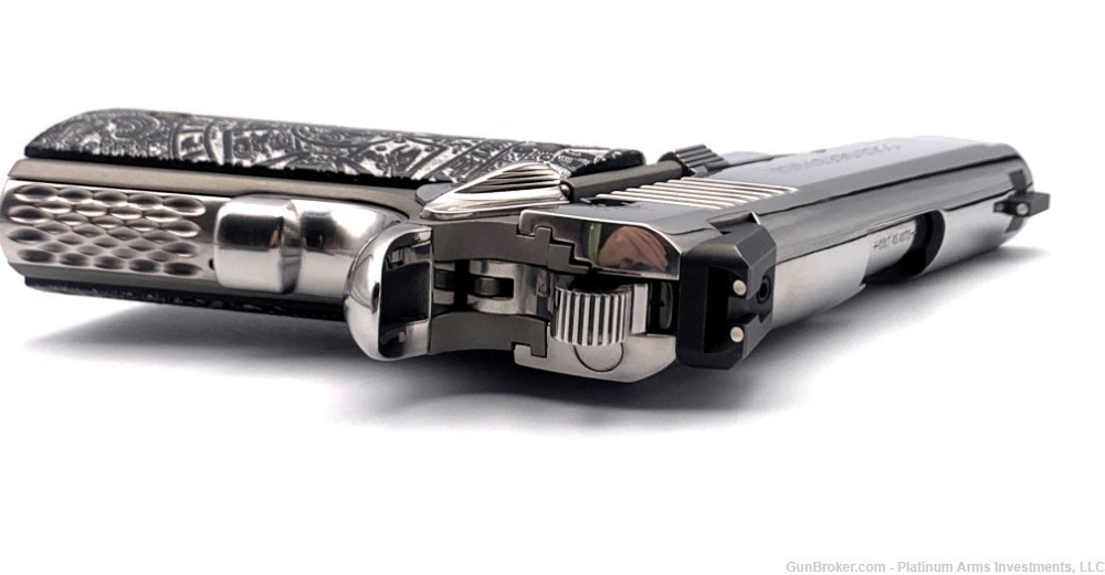 Ultra Rare COLT 1911 Defender 45 ACP 1911 Bright Polished Aztec Knife/Grips-img-7