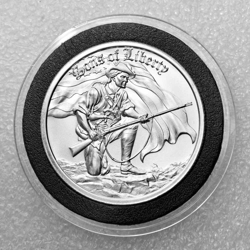 Colonial Sons of Liberty - 2oz pure silver patriotic round in capsule-img-0