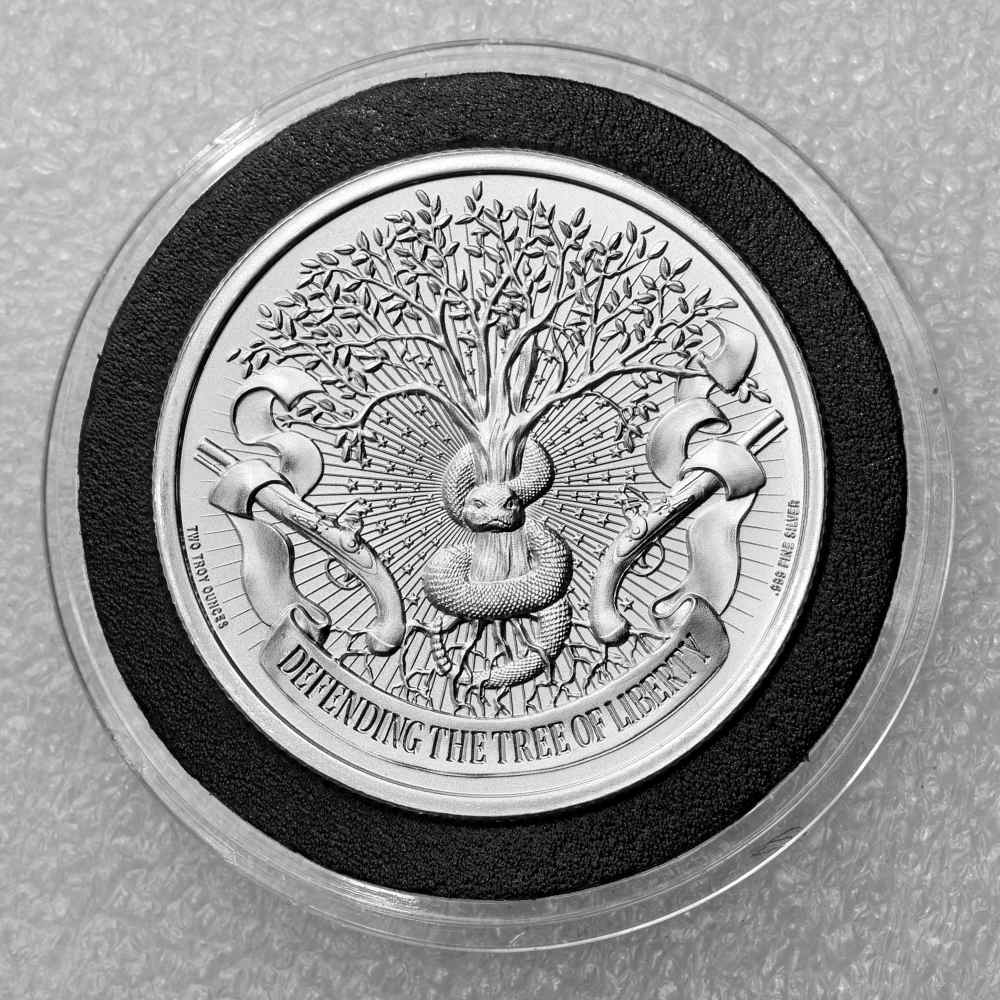 Colonial Sons of Liberty - 2oz pure silver patriotic round in capsule-img-1