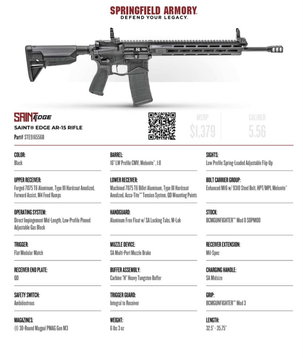 Springfield Saint Edge AR-15 556 RARE AR15 BCM HK KAC Daniel Defense NOS-img-79