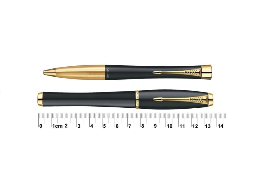 Luxe Set Black with Gold & Chrome Trim Ballpoint Rollerball Pens by Parker-img-5