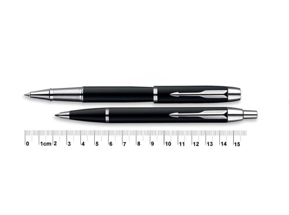 Luxe Set Black with Gold & Chrome Trim Ballpoint Rollerball Pens by Parker-img-4