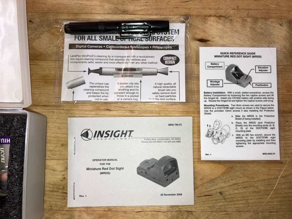 Insight Technology MRDS Mini Red Dot Sight NIB 7.0 MOA and Lens Pen-img-4